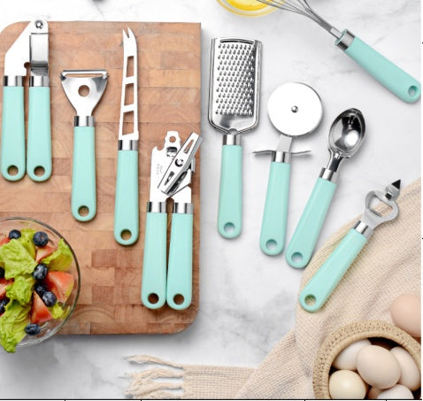 Elevate Your Cooking with Our Plastic Handle Stainless Steel Kitchen Utensils