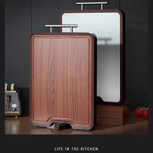 Elevate Your Culinary Experience with the Stainless Steel Ebony Cutting Board