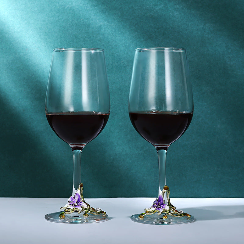 Enamel Goblet Crystal Glass Set