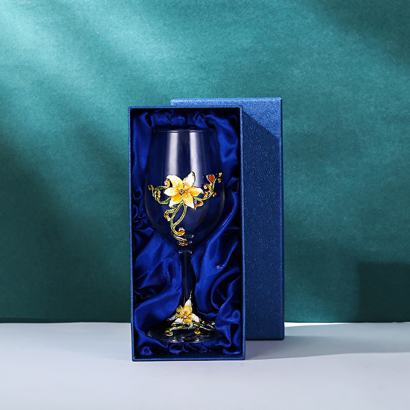 Enamel Goblet Crystal Glass Set