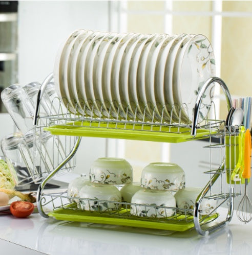 Dish storage rack kitchen shelf