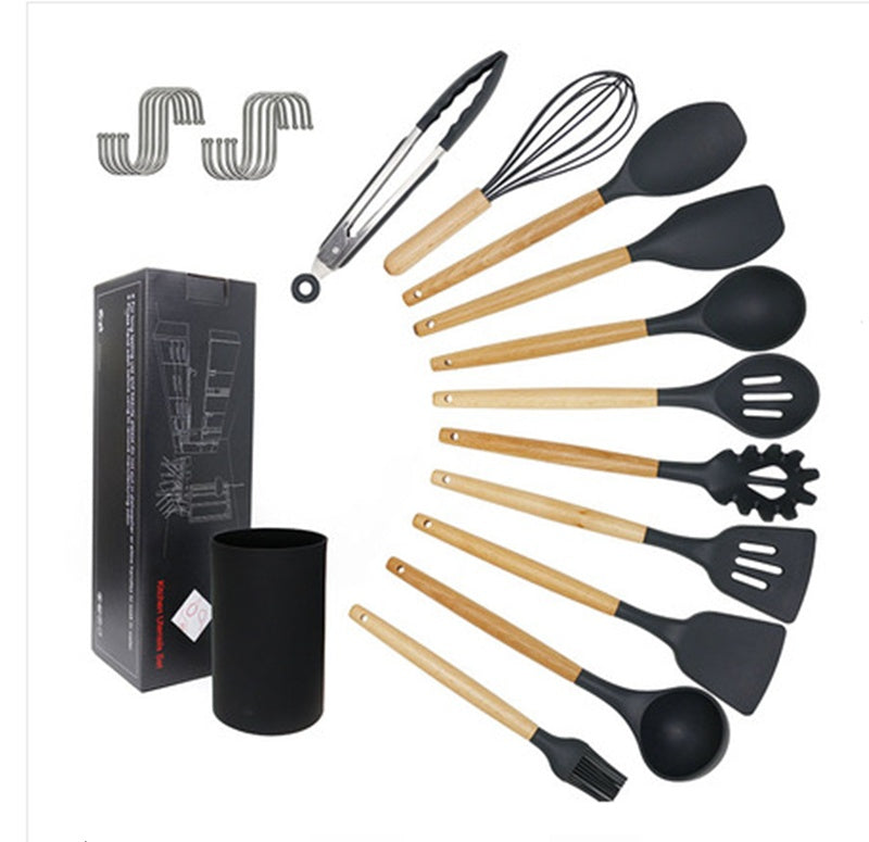 kitchen utensils silicone cooking spoon cookware set