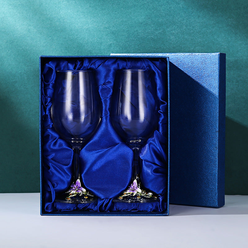 Enamel Goblet Crystal Glass Set