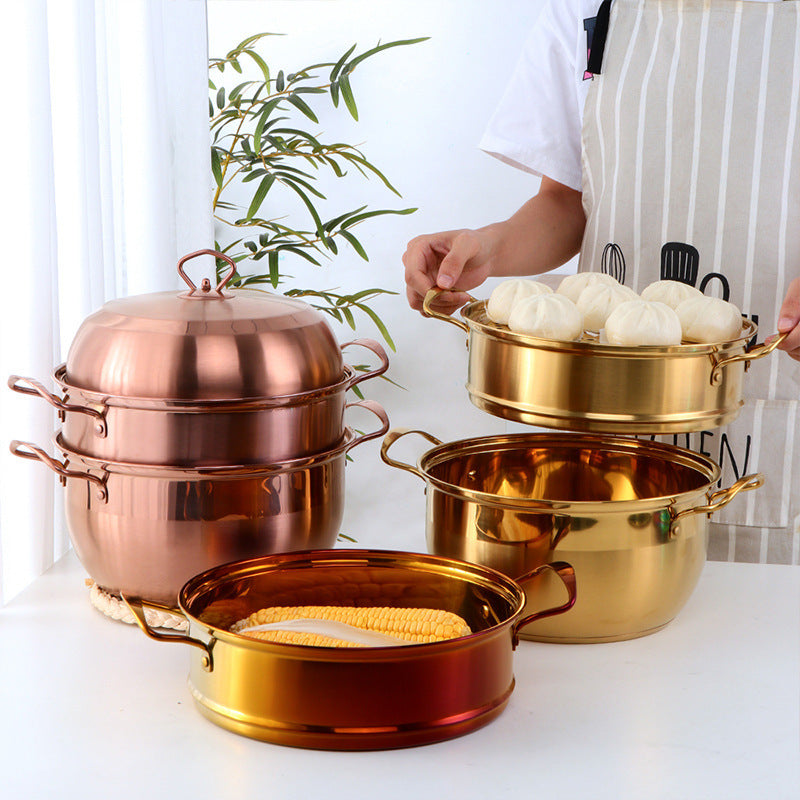 Stainless Steel Multi-layer Dual-purpose Pot