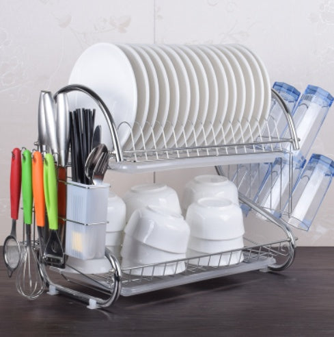 Dish storage rack kitchen shelf