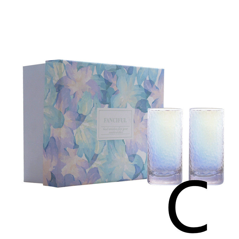 Creative Colorful Hammer Pattern Glass Set