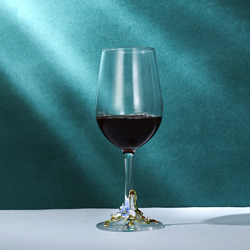 Enamel Goblet Crystal Glass Set