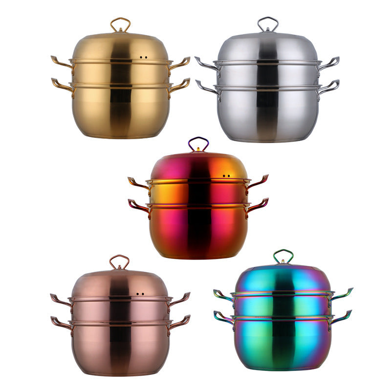 Stainless Steel Multi-layer Dual-purpose Pot
