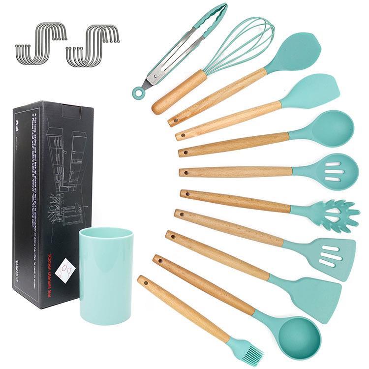 kitchen utensils silicone cooking spoon cookware set