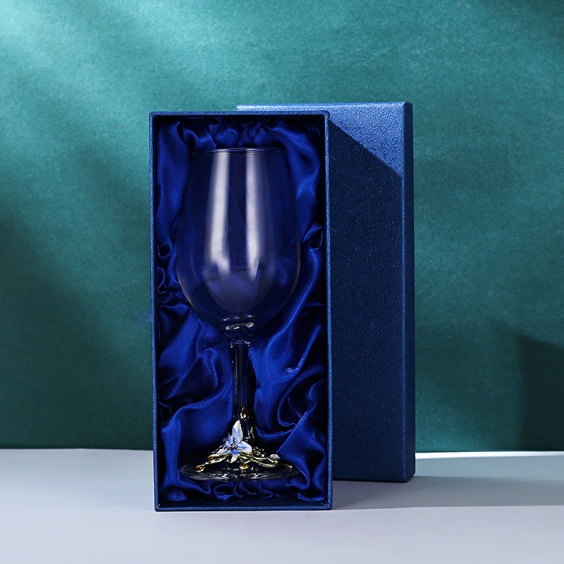 Enamel Goblet Crystal Glass Set