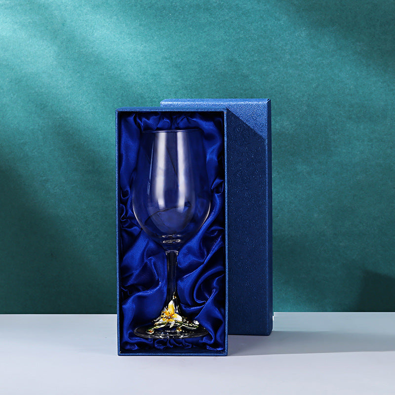 Enamel Goblet Crystal Glass Set