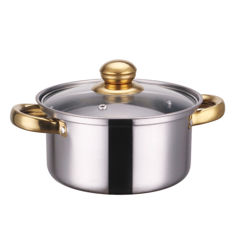 Stainless Steel Gold Handle Pot & Pan