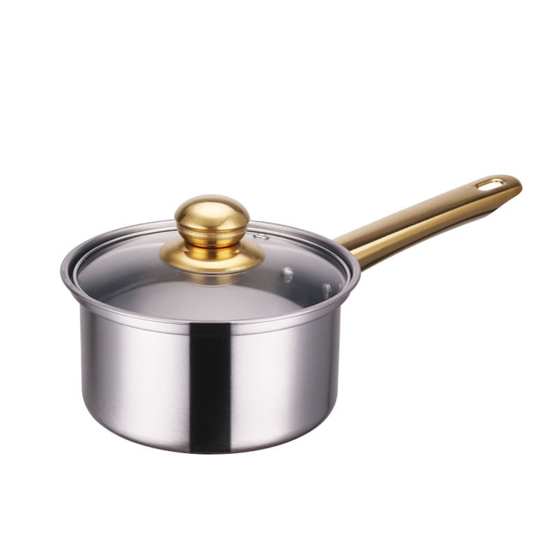 Stainless Steel Gold Handle Pot & Pan