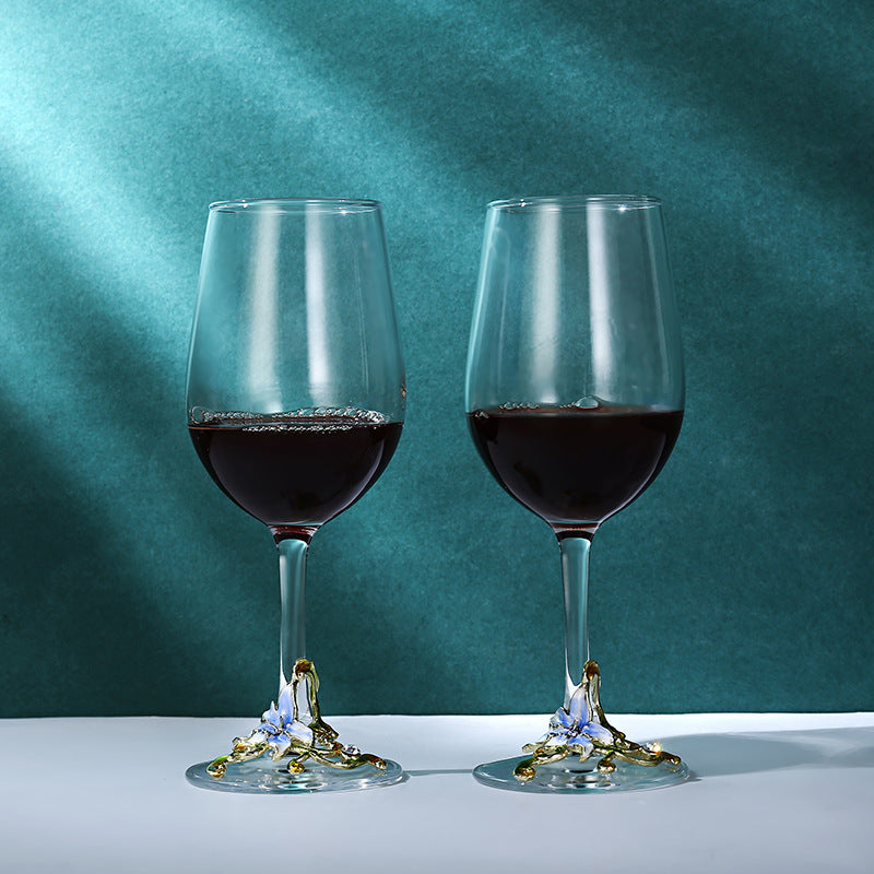 Enamel Goblet Crystal Glass Set