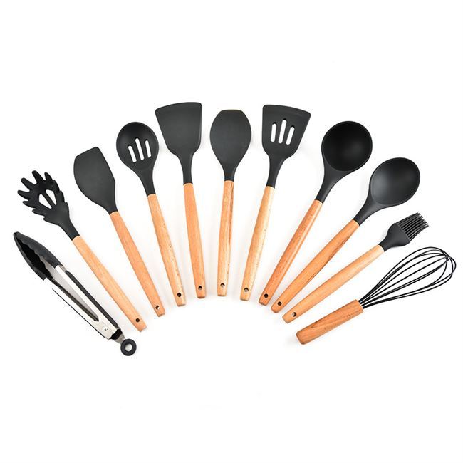 kitchen utensils silicone cooking spoon cookware set