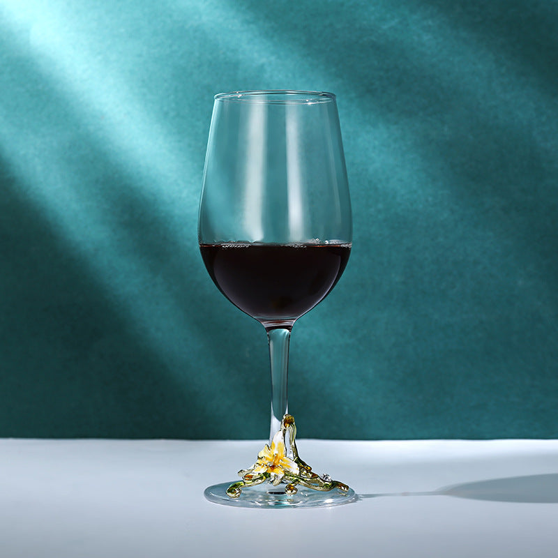 Enamel Goblet Crystal Glass Set