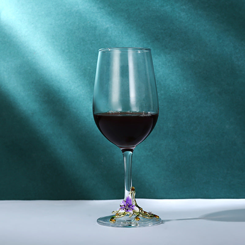 Enamel Goblet Crystal Glass Set