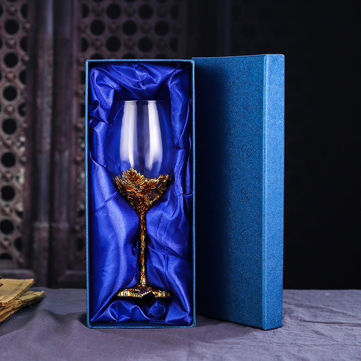 Enamel Red Decanter Set With Crystal Glass