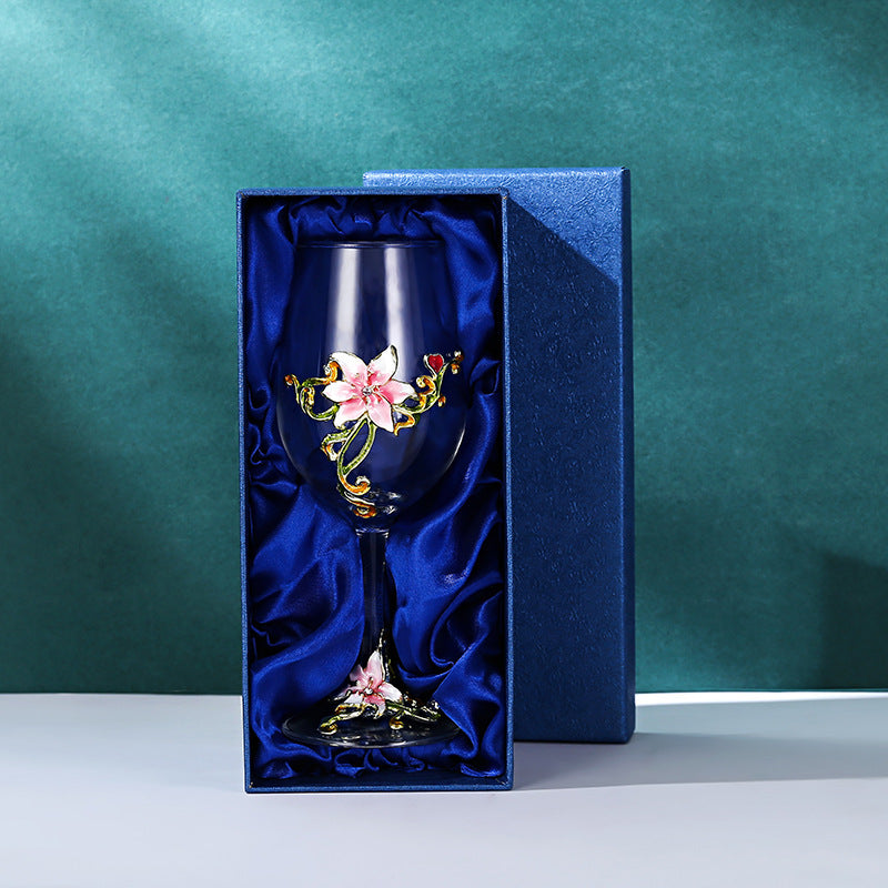 Enamel Goblet Crystal Glass Set