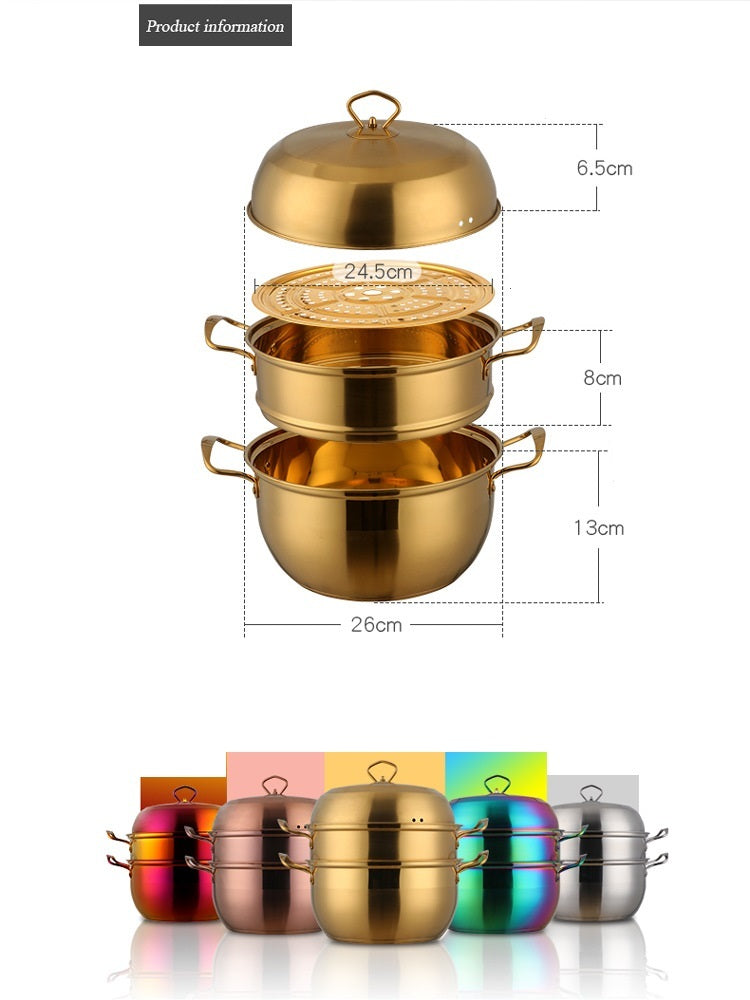 Stainless Steel Multi-layer Dual-purpose Pot