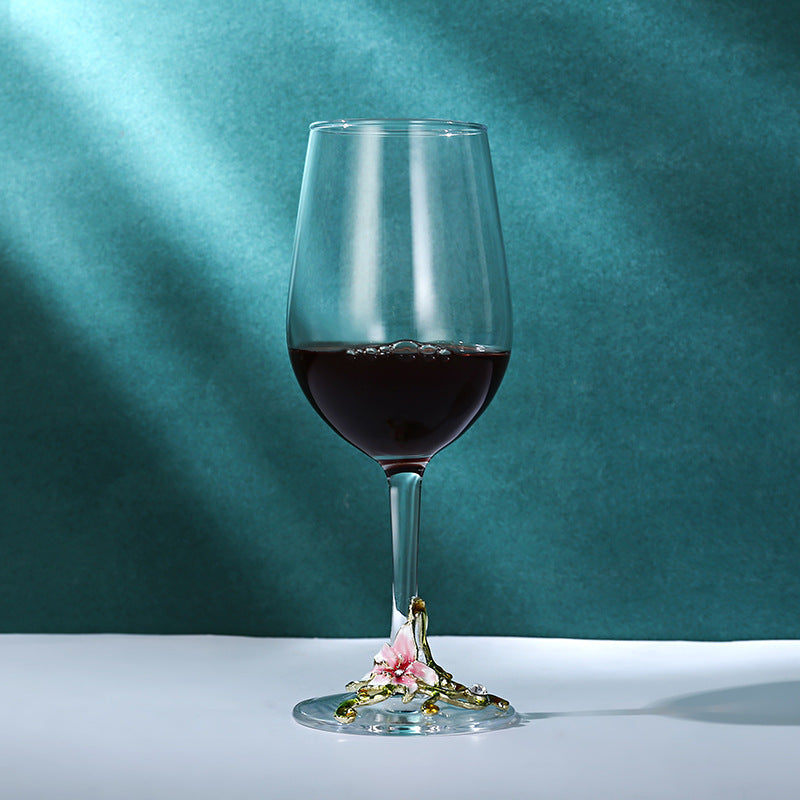 Enamel Goblet Crystal Glass Set