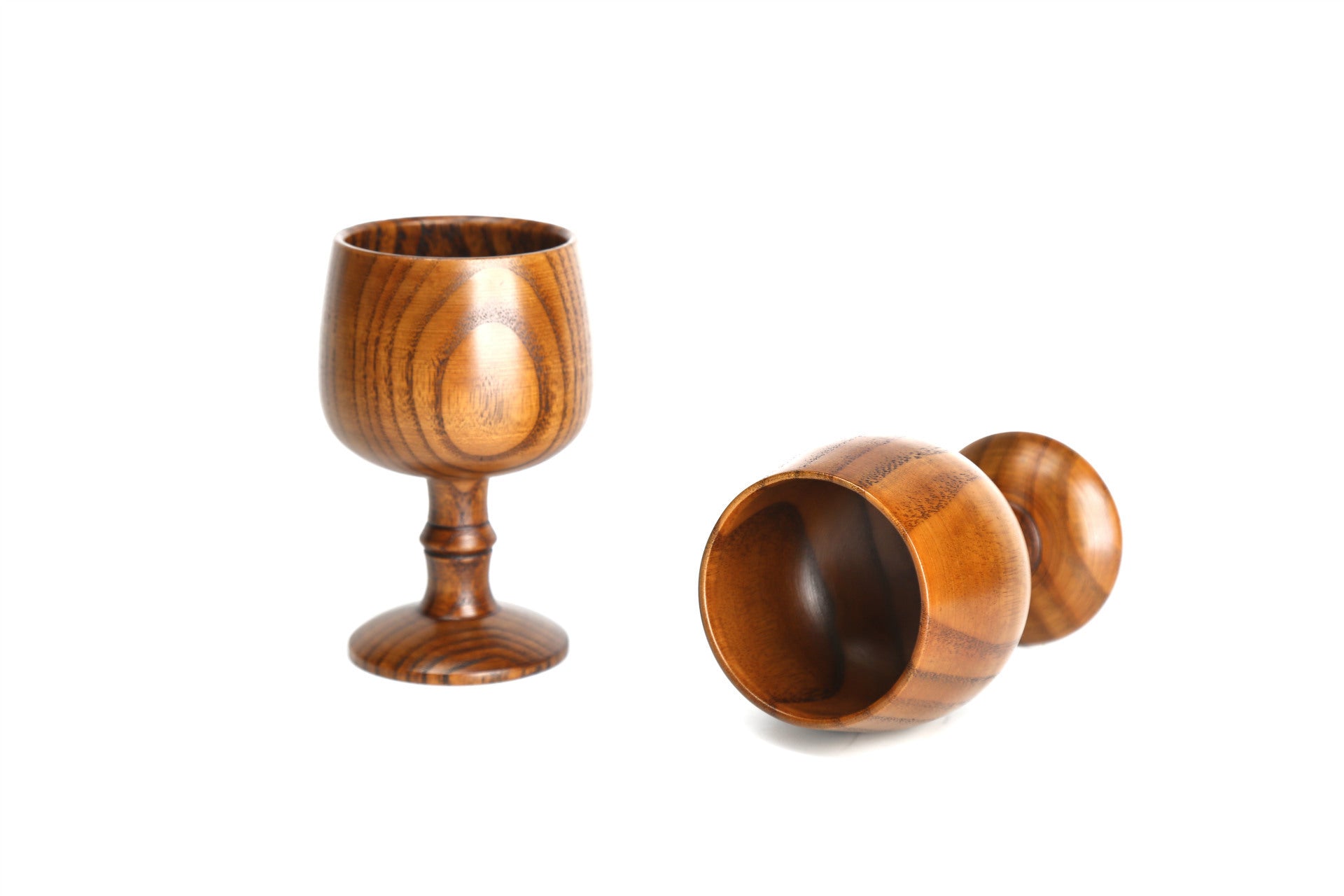 Solid Wood Wine Glass Set
