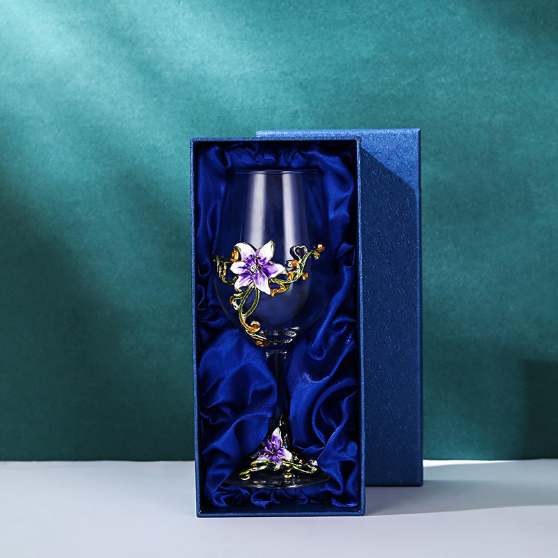 Enamel Goblet Crystal Glass Set