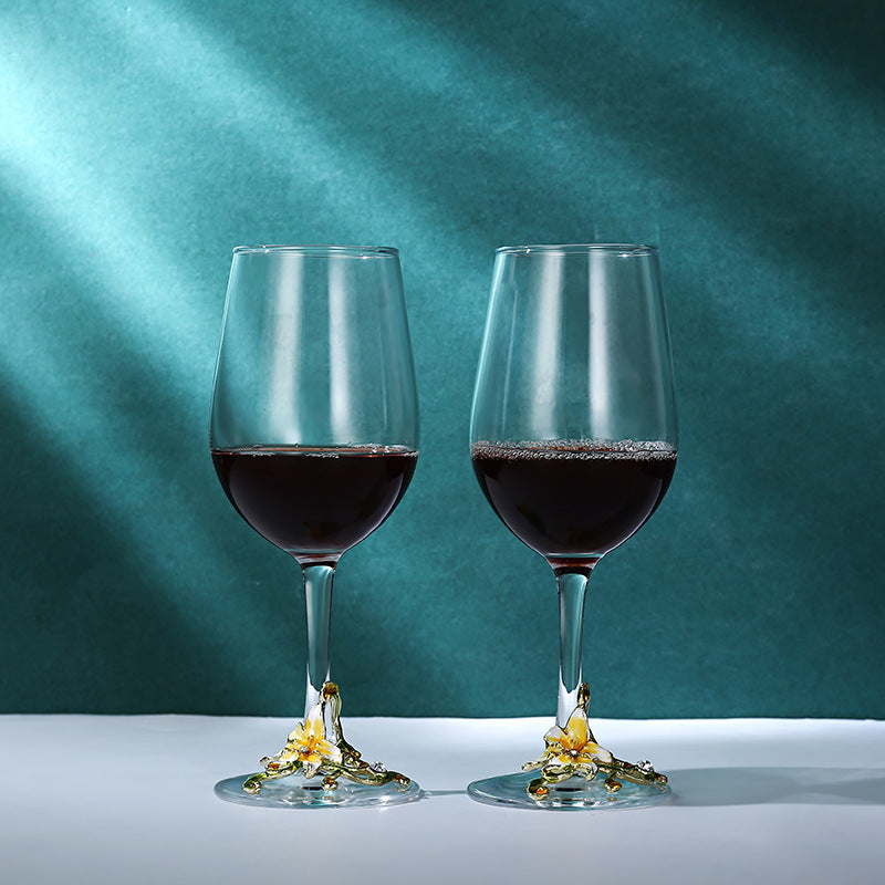 Enamel Goblet Crystal Glass Set