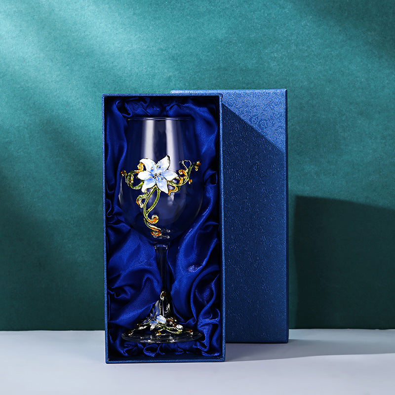 Enamel Goblet Crystal Glass Set