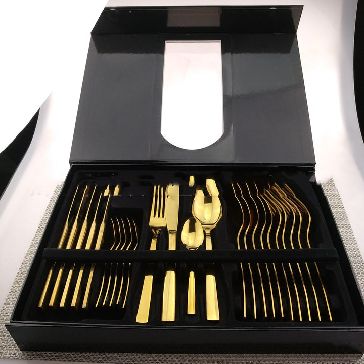 Stainless Steel Western Golden Cutlery 24 Piece Set
