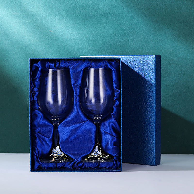 Enamel Goblet Crystal Glass Set