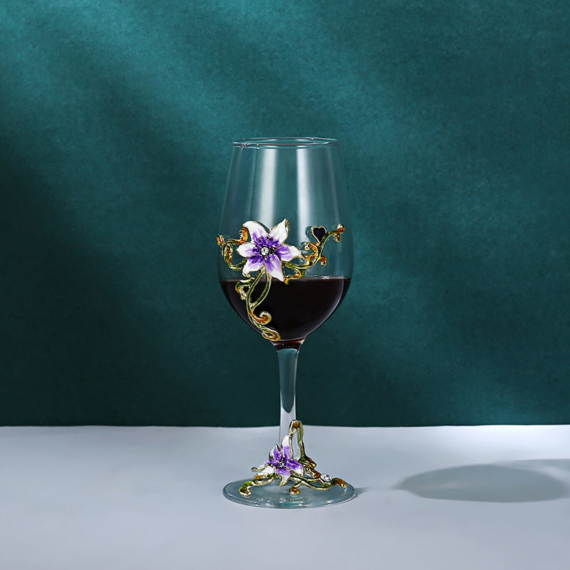 Enamel Goblet Crystal Glass Set