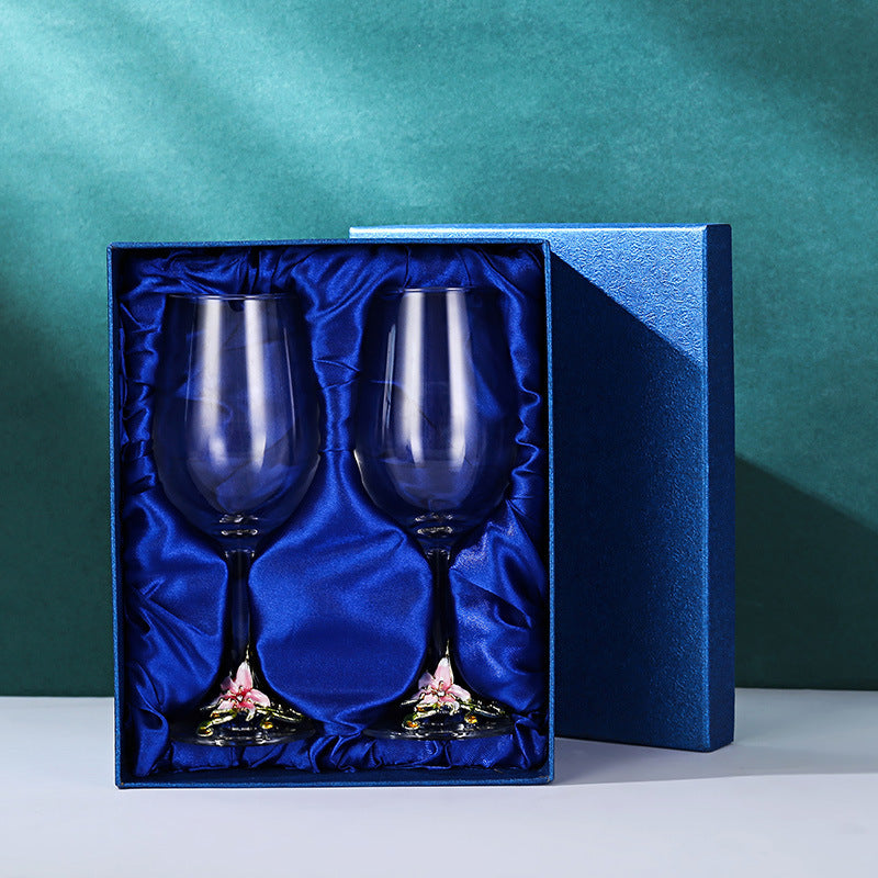 Enamel Goblet Crystal Glass Set