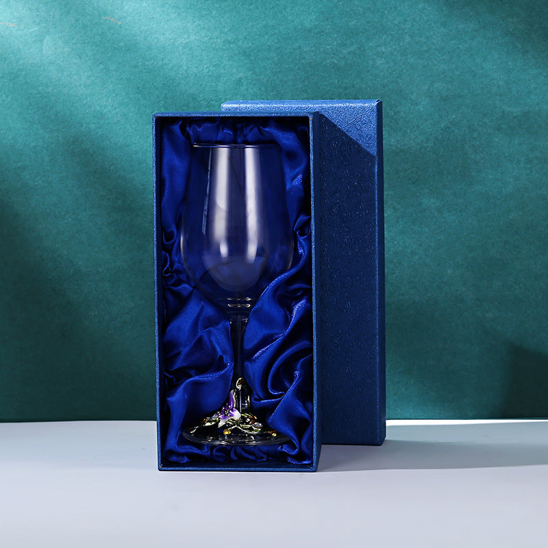 Enamel Goblet Crystal Glass Set