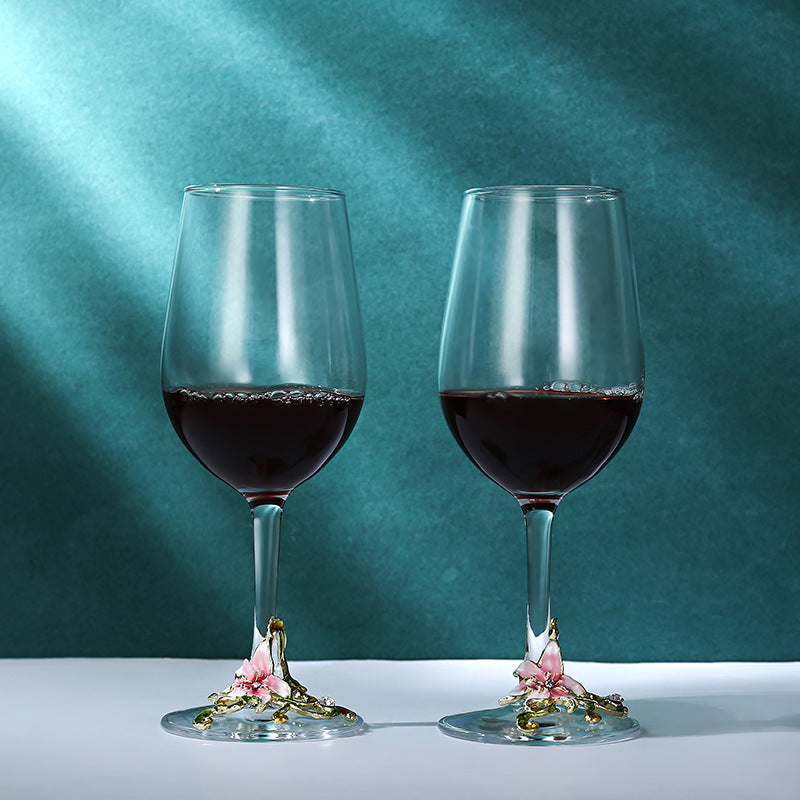 Enamel Goblet Crystal Glass Set