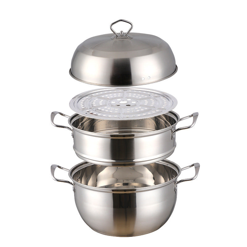 Stainless Steel Multi-layer Dual-purpose Pot