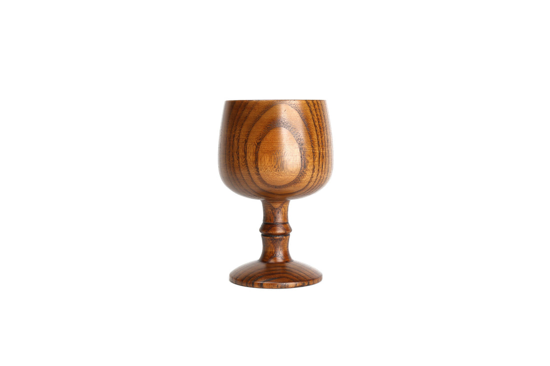 Solid Wood Wine Glass Set